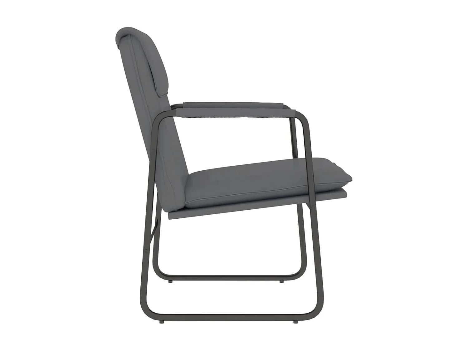 Sillón de relax cuero sintético gris 55x64x80 cm ES62092