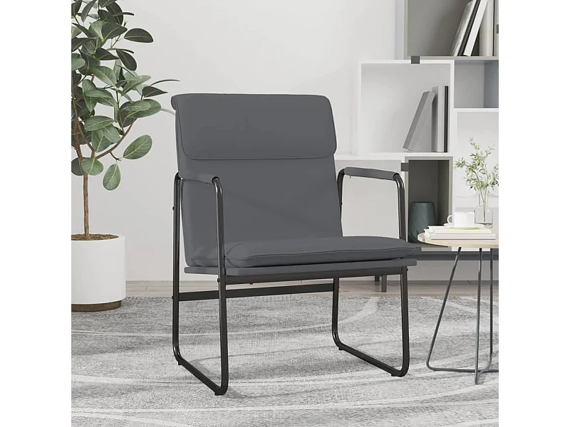 Sillón de relax cuero sintético gris 55x64x80 cm ES62092