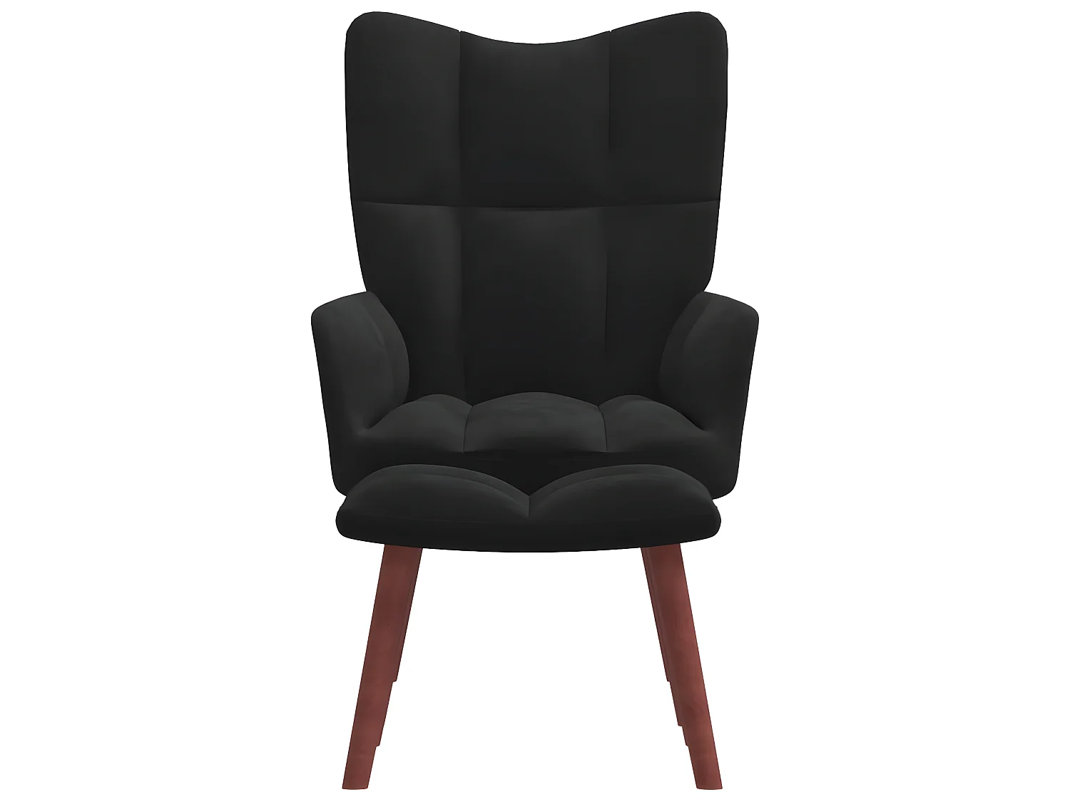 Relaxstoel met voetenbank fluweel zwart NL491289