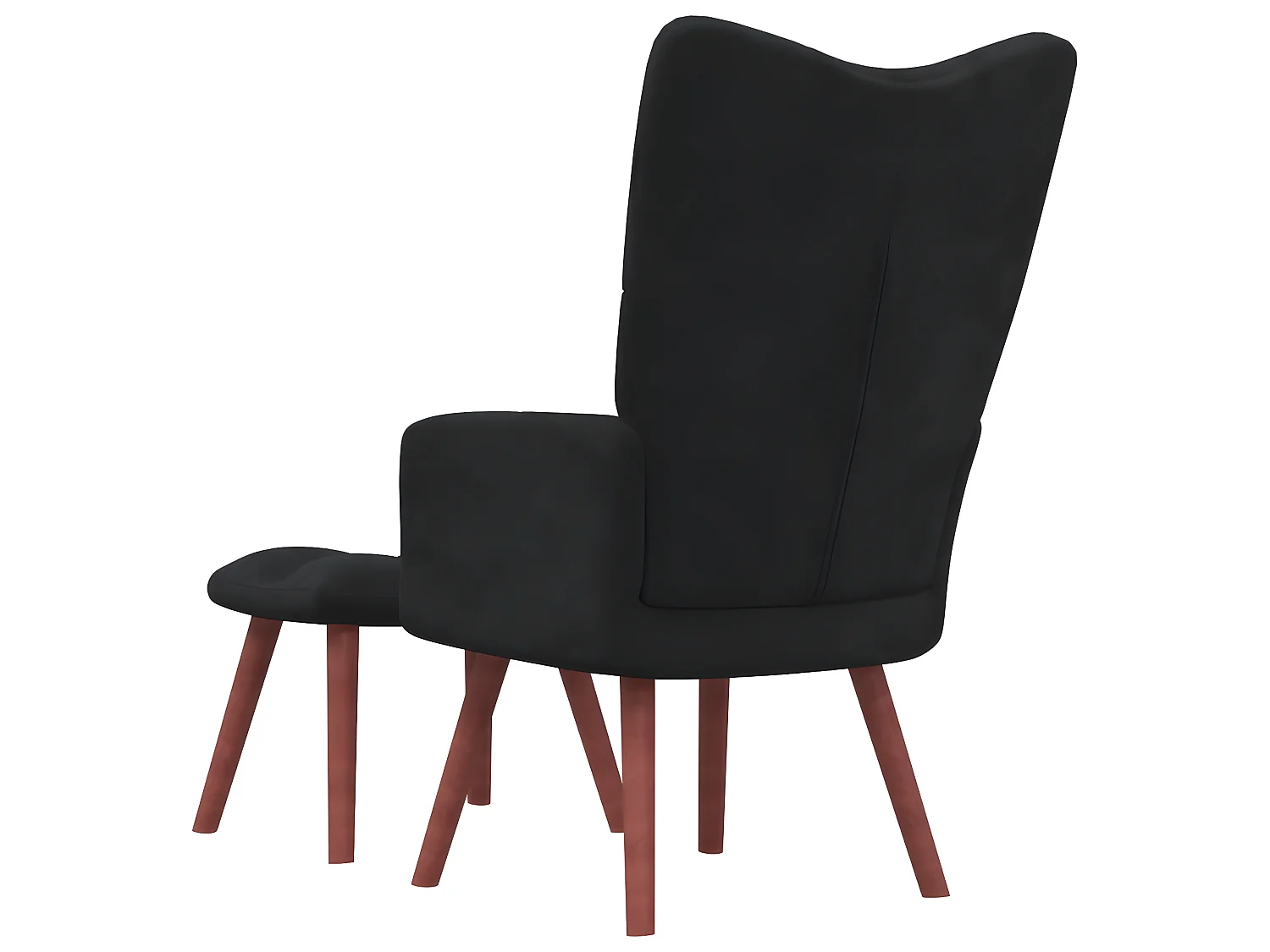 Relaxstoel met voetenbank fluweel zwart NL491289