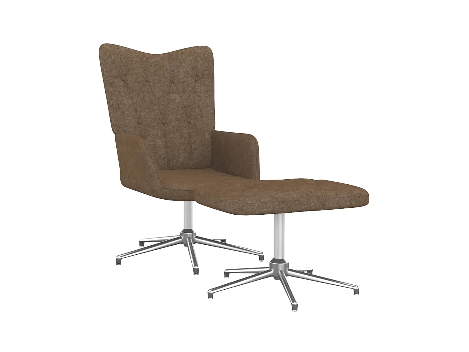 Chaise de relaxation avec tabouret Taupe Tissu SEF17266