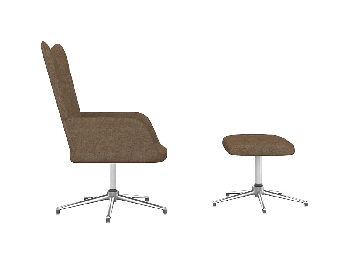Relaxstoel met voetenbank stof taupe NL280083