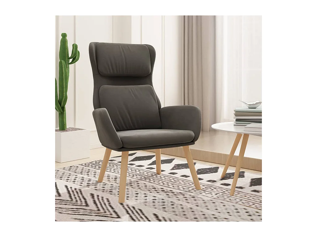 Chaise de relaxation Gris foncé Velours SEF51124