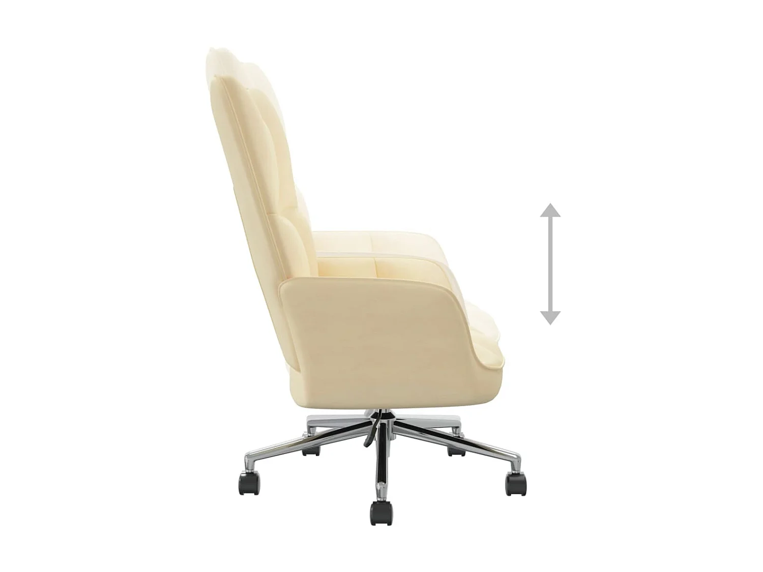 Chaise de relaxation Blanc crème Velours SEF57307