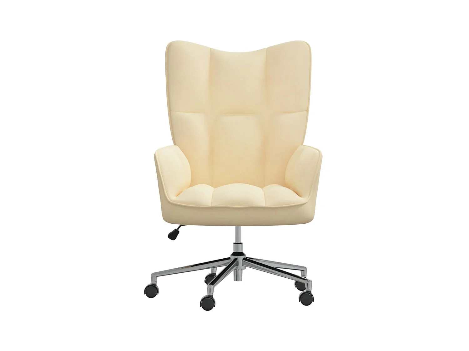 Silla de relajación de terciopelo blanco crema ES52726