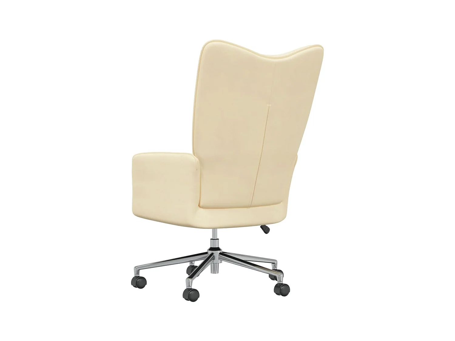 Silla de relajación de terciopelo blanco crema ES52726