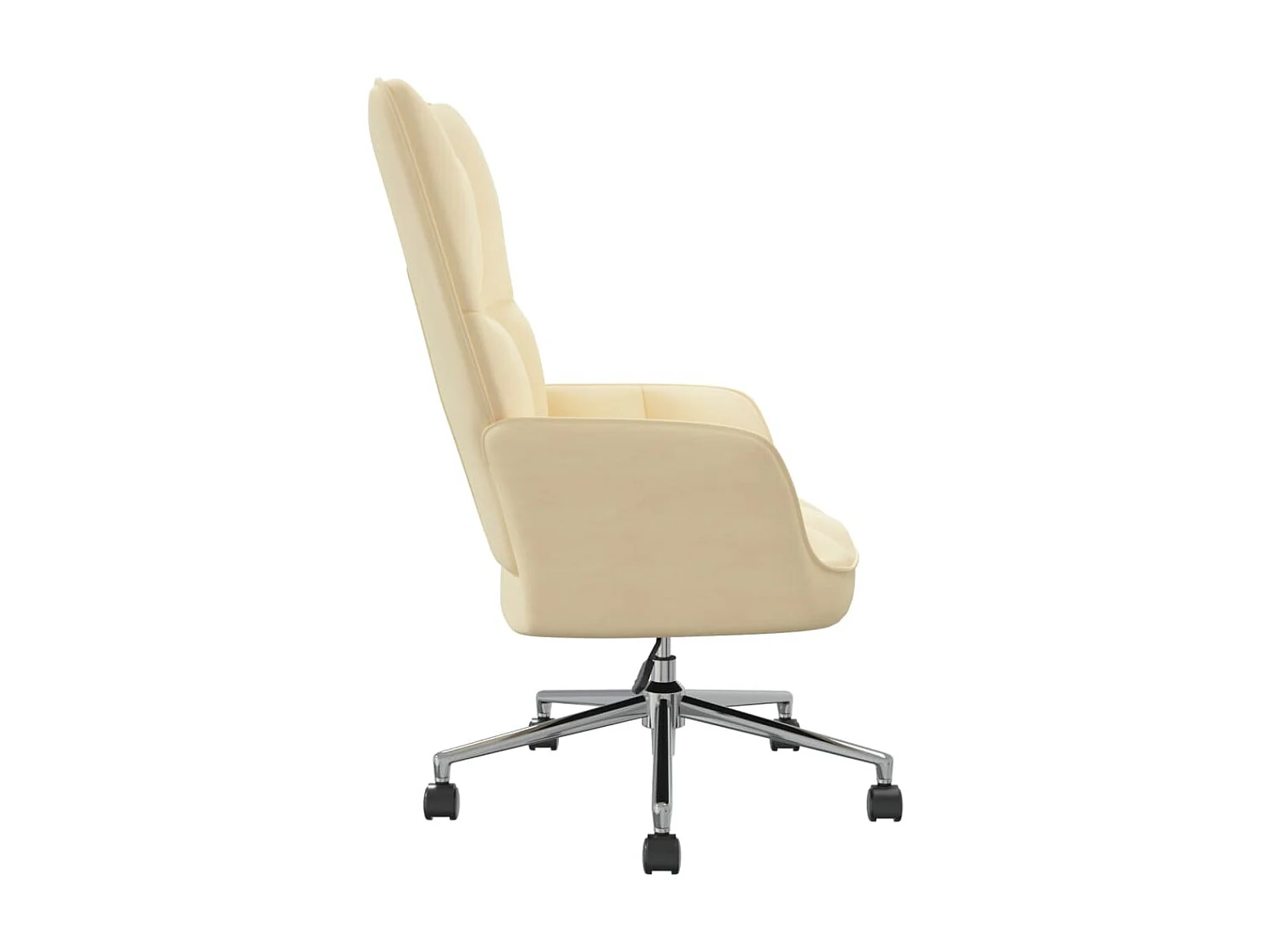 Silla de relajación de terciopelo blanco crema ES52726