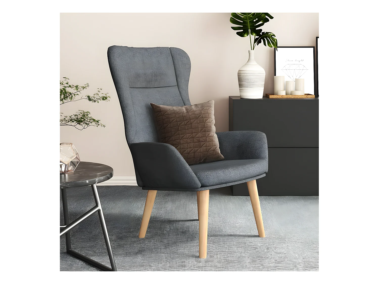 Chaise de relaxation Gris foncé Tissu SEF49938