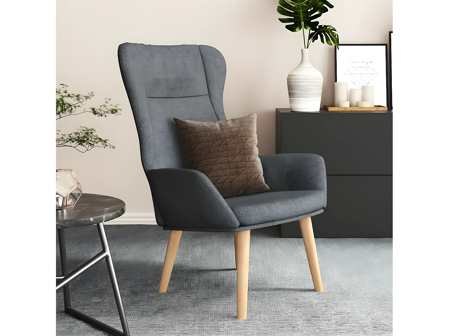 Chaise de relaxation Gris foncé Tissu SEF49938