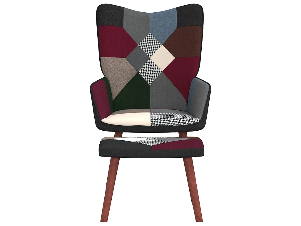 Chaise de relaxation avec repose-pied Patchwork Tissu SEF27600