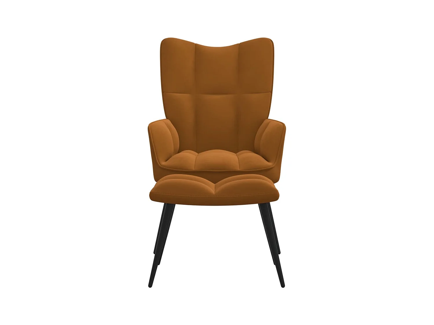 Relaxsessel | Fernsehsessel mit Hocker Braun Samt -gkd33466