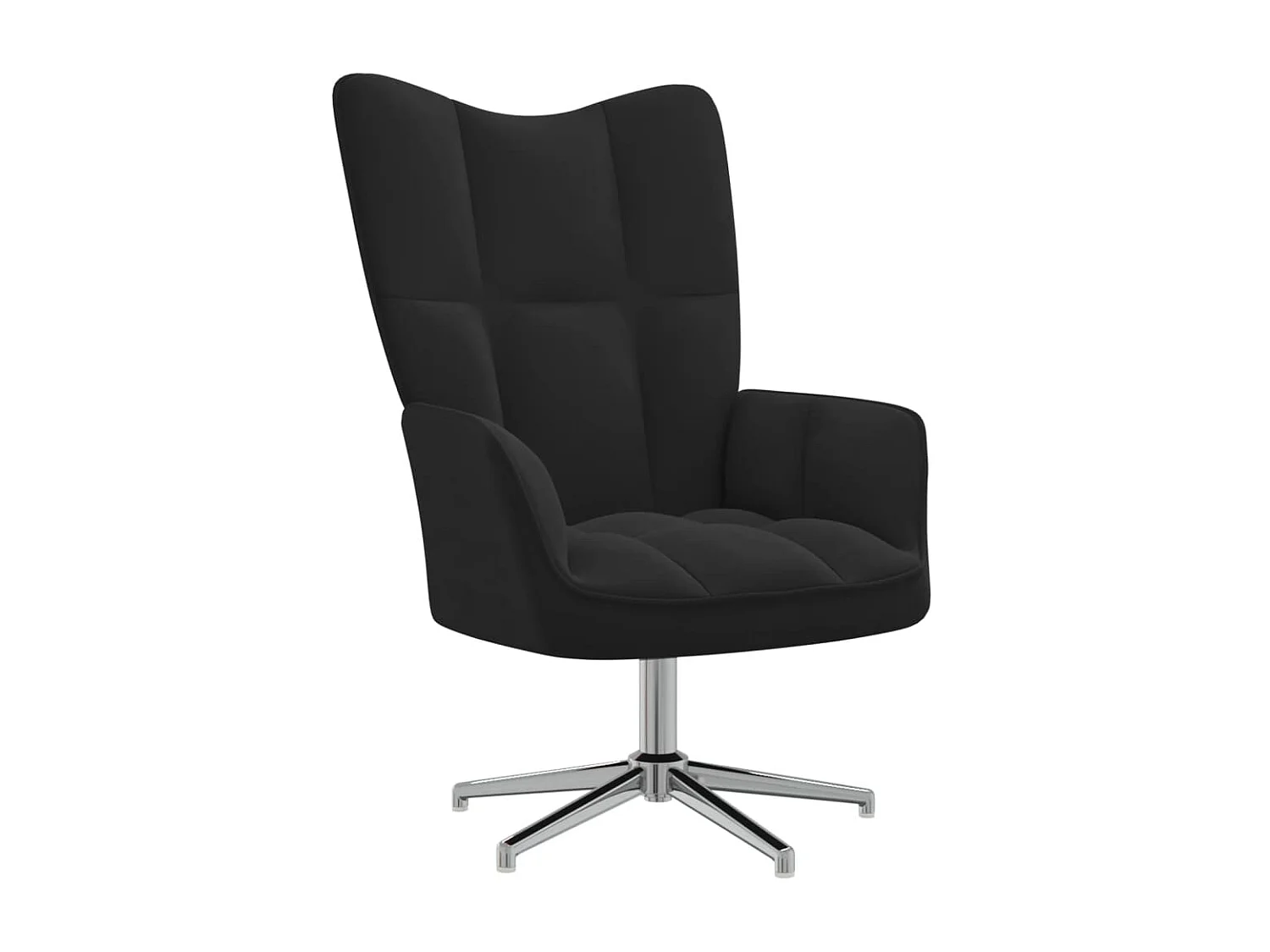 Chaise de relaxation avec repose-pied Noir Velours SEF36142