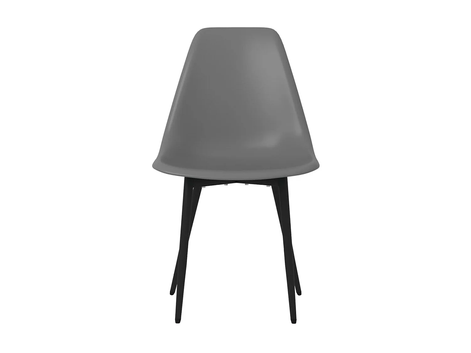 Lot de 2 Chaises à manger gris PP LSJ6489