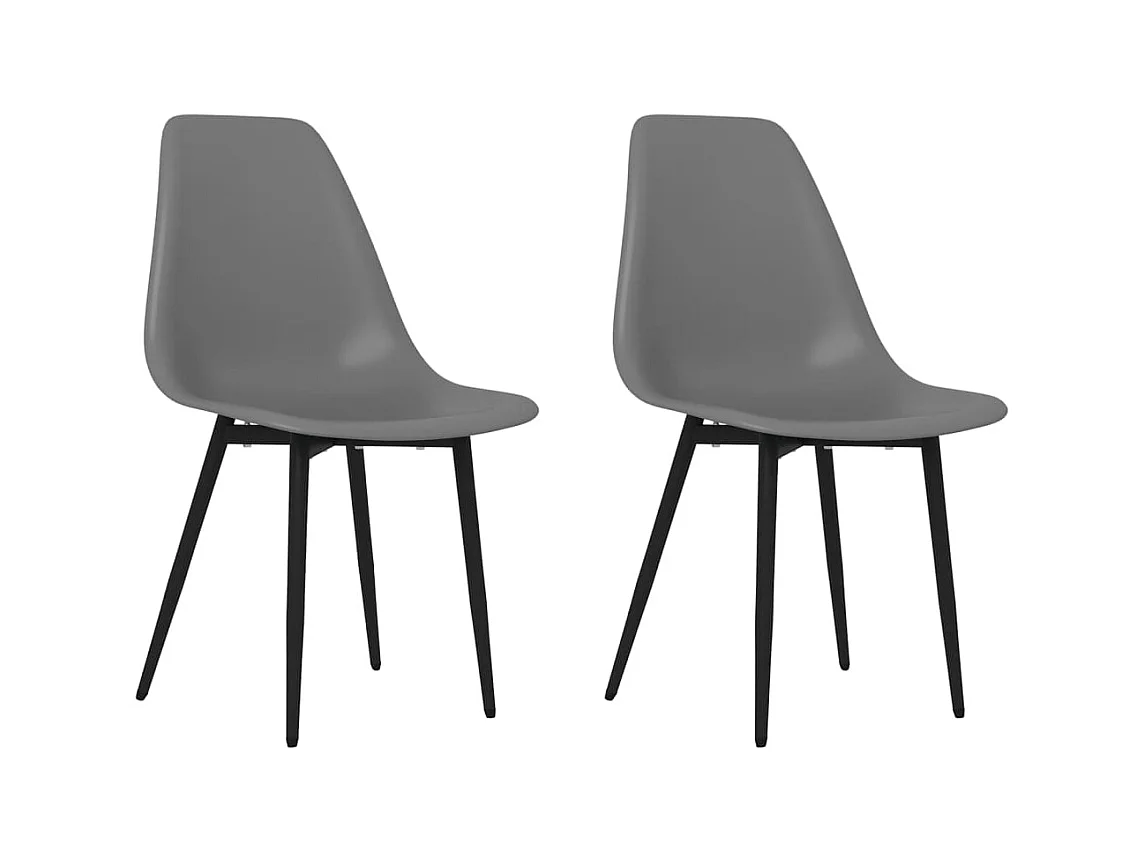 2er-set-Stühle| Esszimmerstühle Grau PP -gkd908677