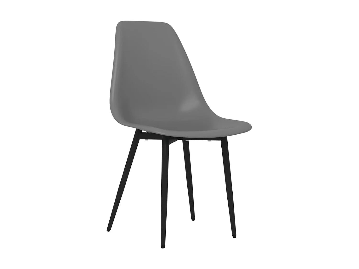 Lot de 2 Chaises à manger gris PP LSJ6489