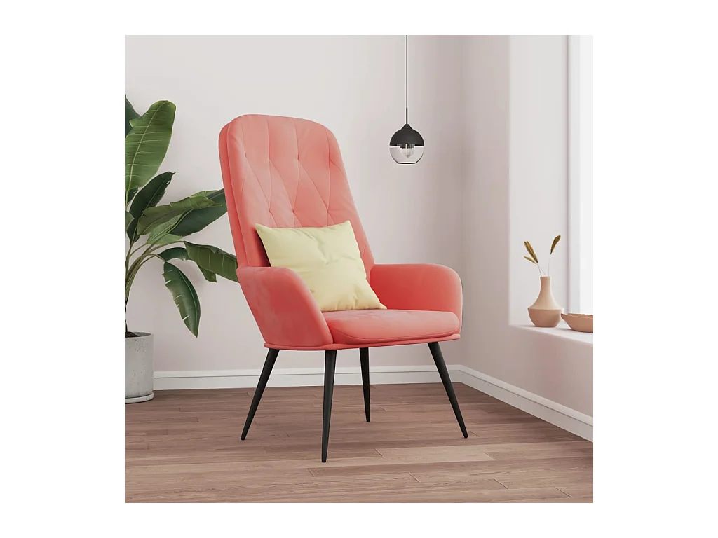 Chaise de relaxation Rose Velours SEF63383