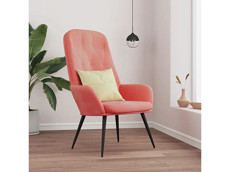 Chaise de relaxation Rose Velours SEF63383