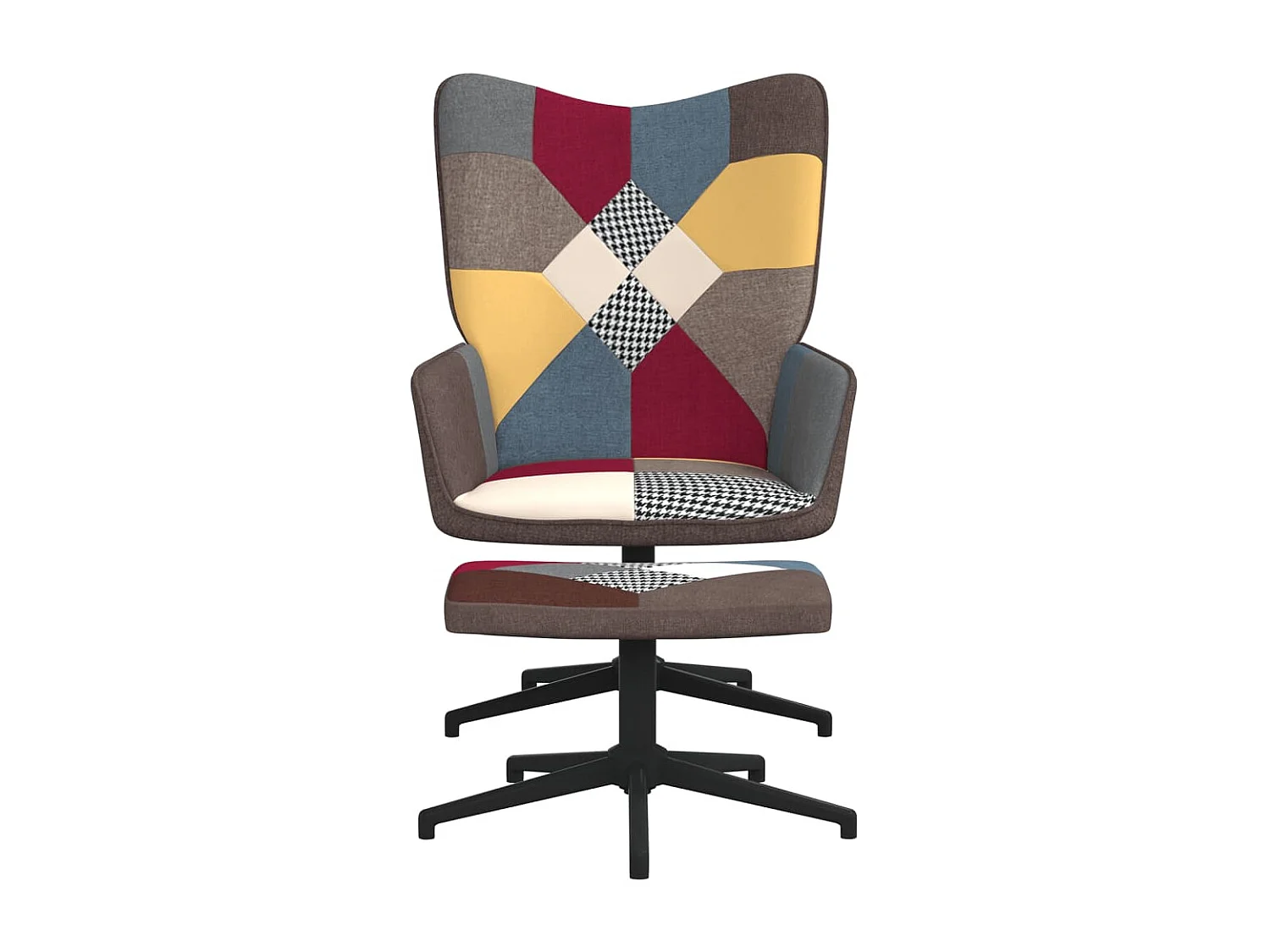 Chaise de relaxation avec repose-pied Patchwork Tissu SEF76311