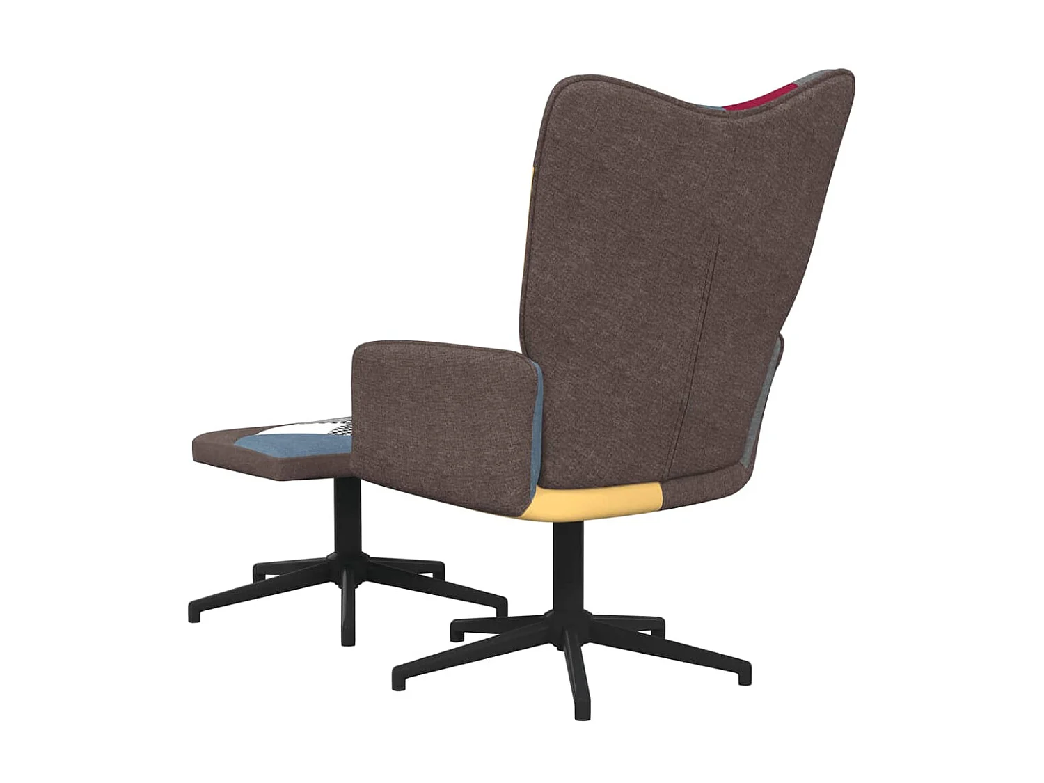 Chaise de relaxation avec repose-pied Patchwork Tissu SEF76311