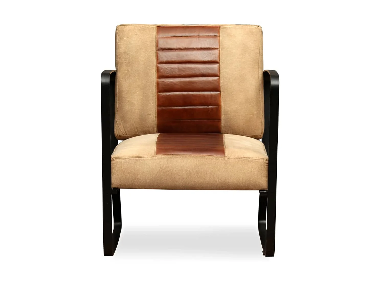 Chaise Marron Cuir véritable et toile SEF71806