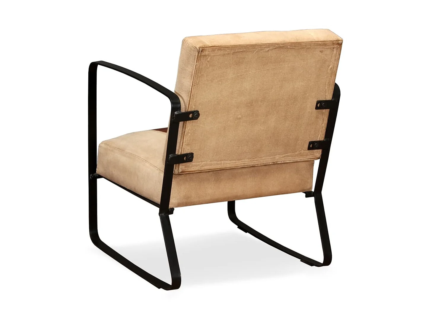 Chaise Marron Cuir véritable et toile SEF71806