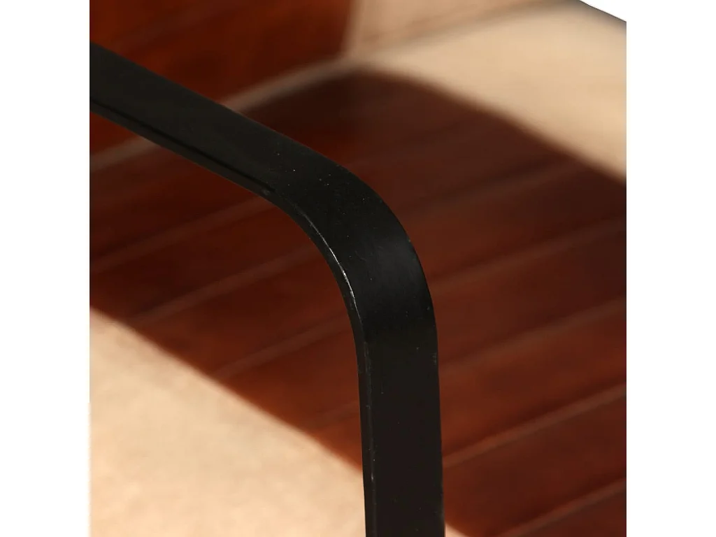 Chaise Marron Cuir véritable et toile SEF71806