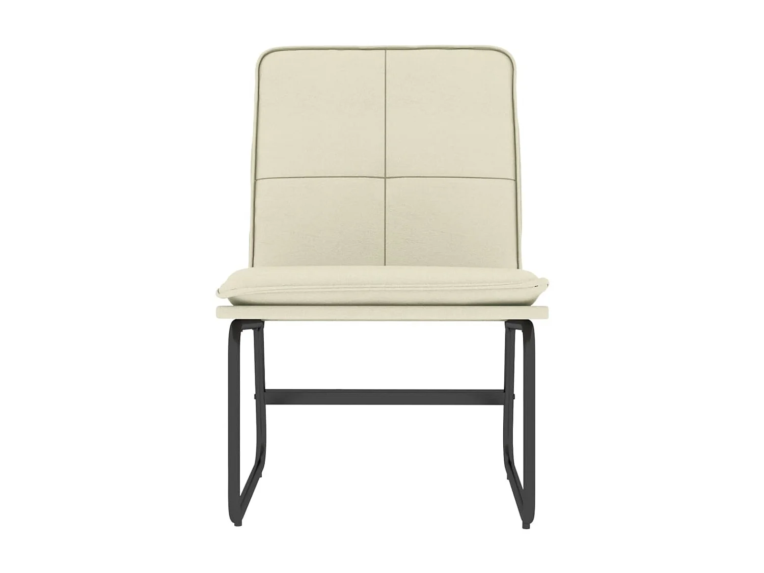 Sillón de cuero sintético color crema 54x75x76 cm ES47752