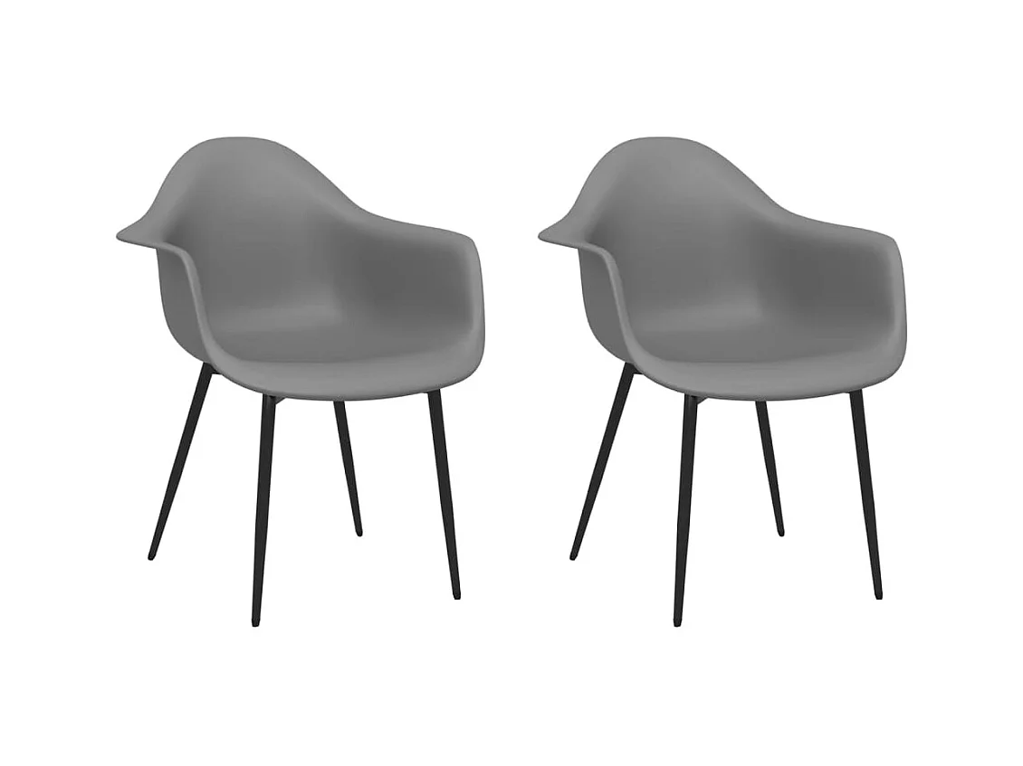 2er-set-Stühle| Esszimmerstühle Grau PP -gkd948347