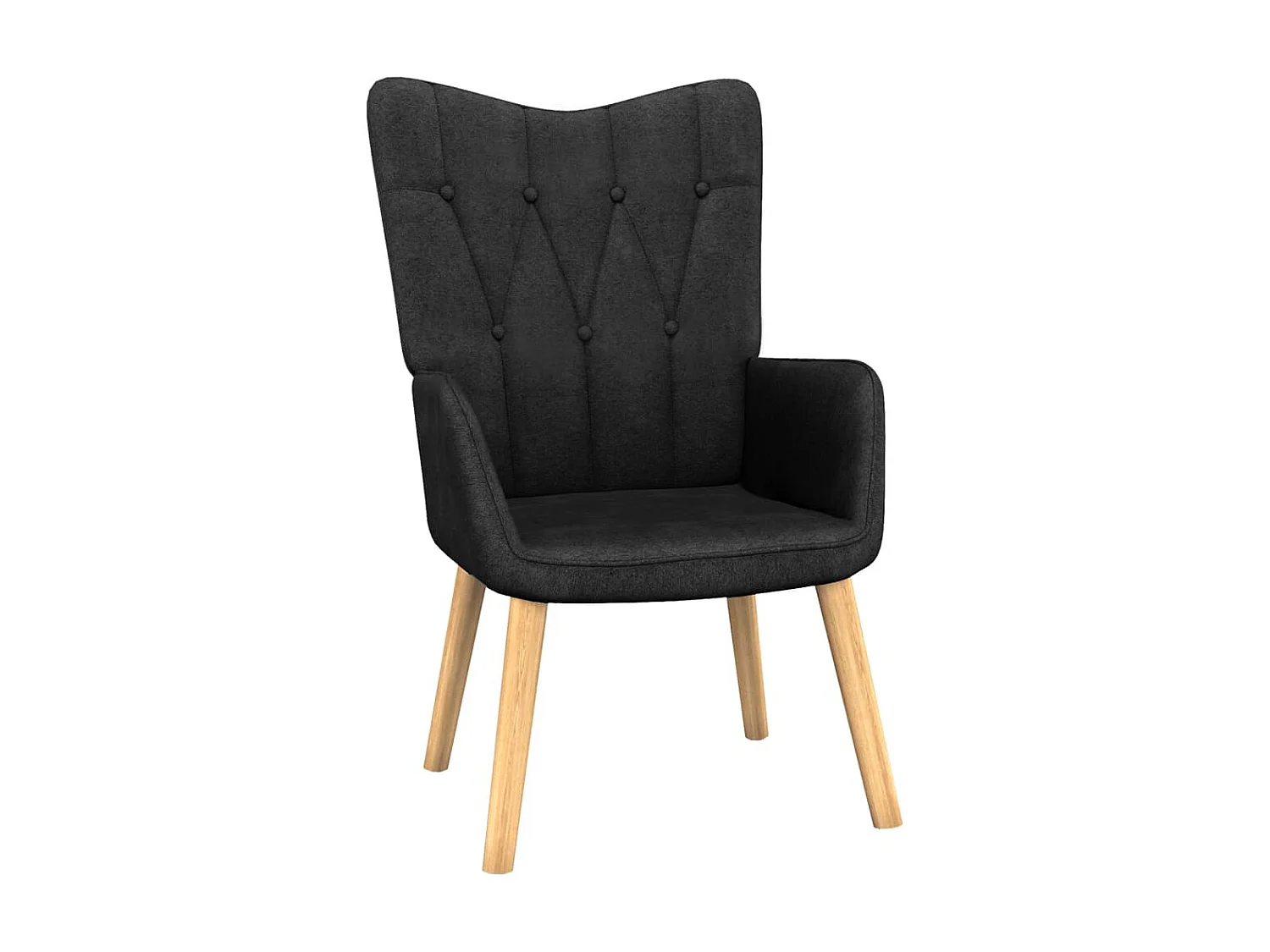 Chaise de relaxation avec tabouret Noir Tissu SEF41857