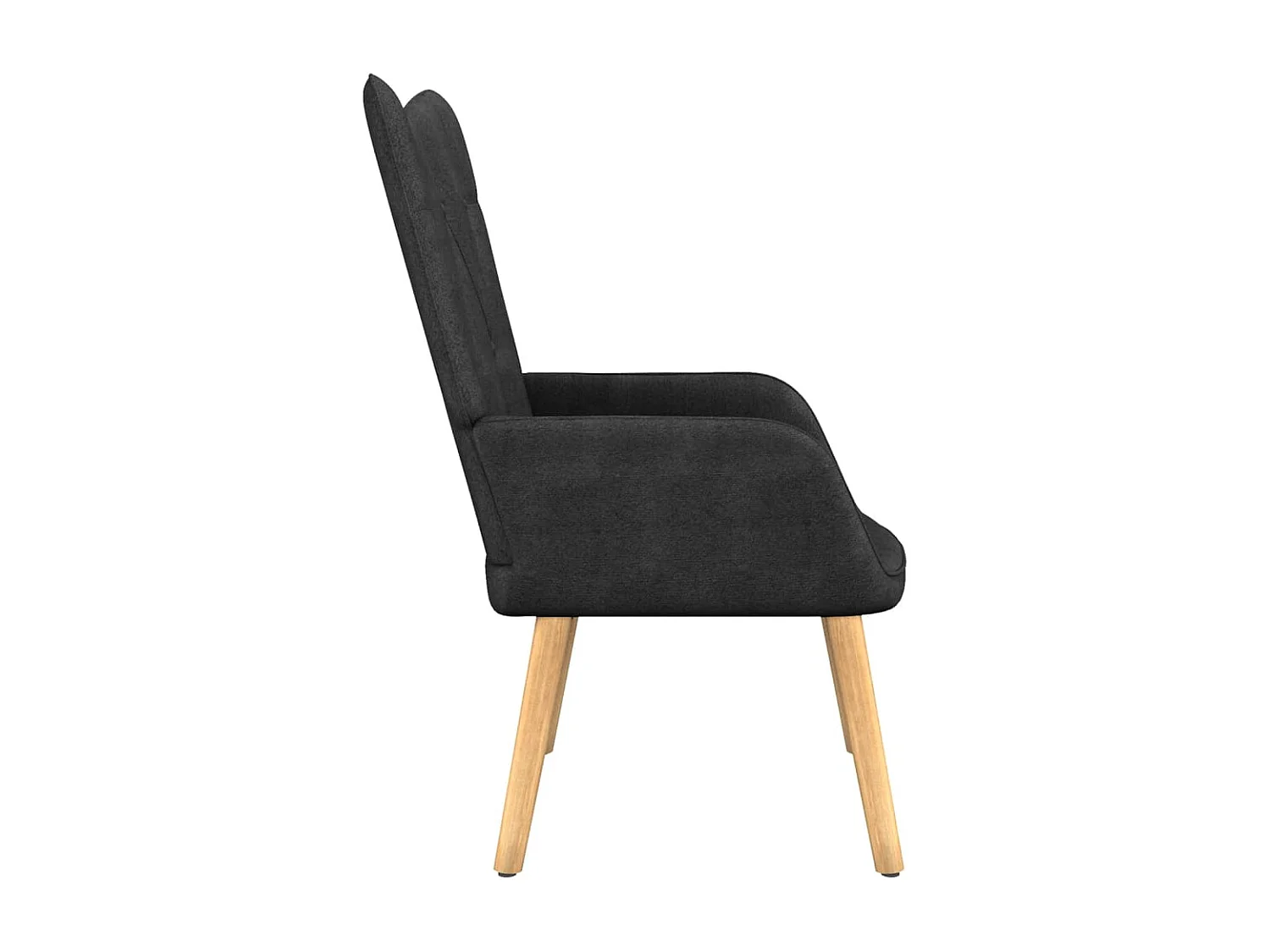 Chaise de relaxation avec tabouret Noir Tissu SEF41857