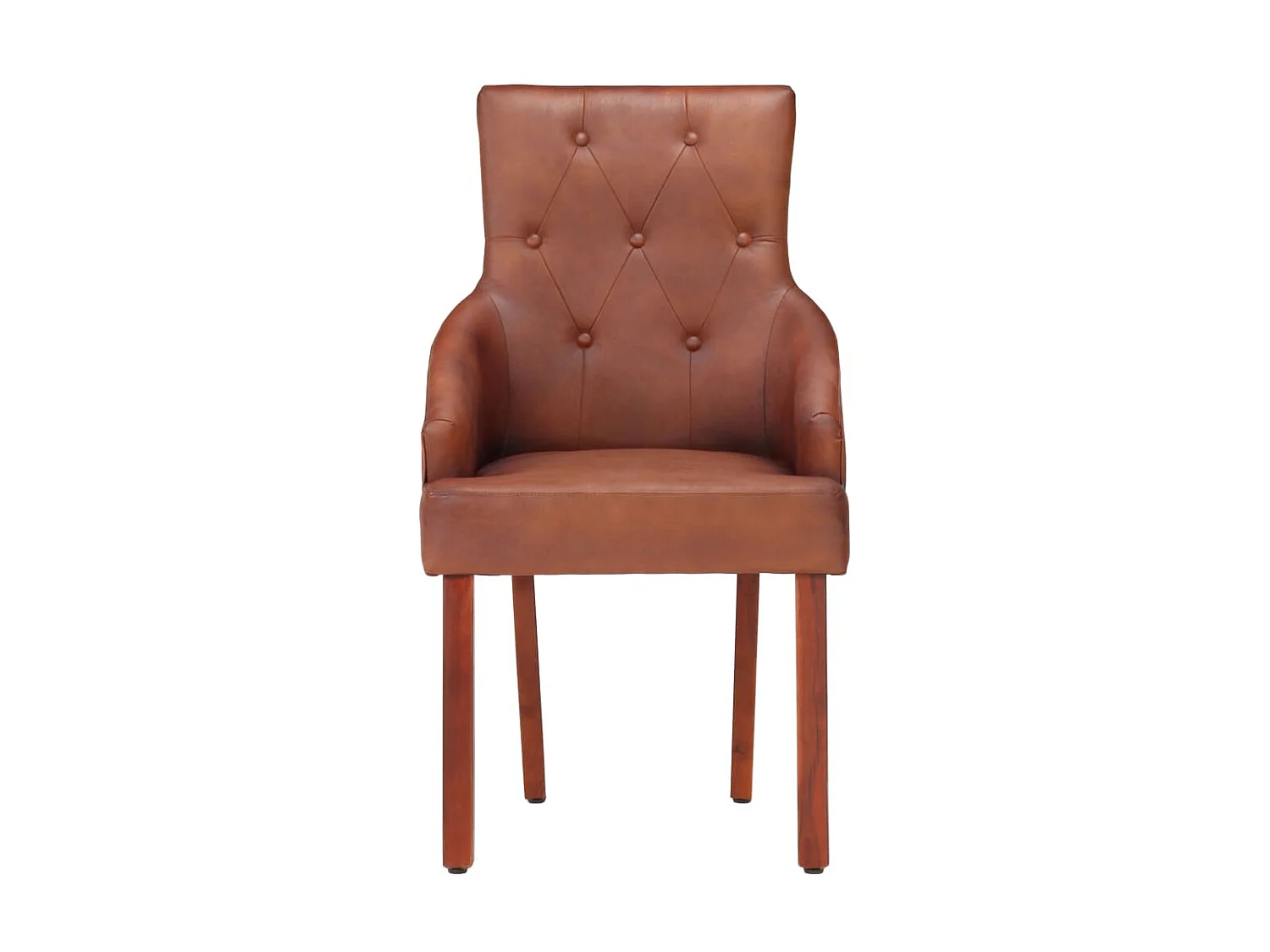 Lot de 2 Chaises à manger marron cuir de chèvre véritable LSJ6159