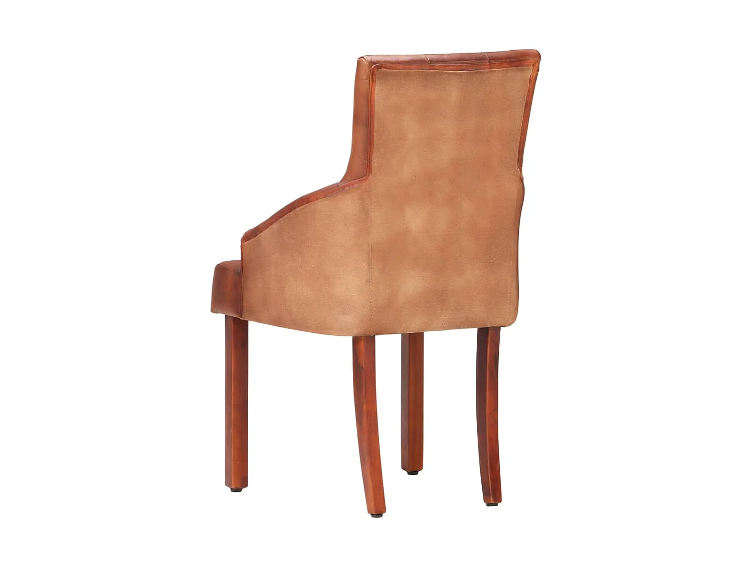 Lot de 2 Chaises à manger marron cuir de chèvre véritable LSJ6159