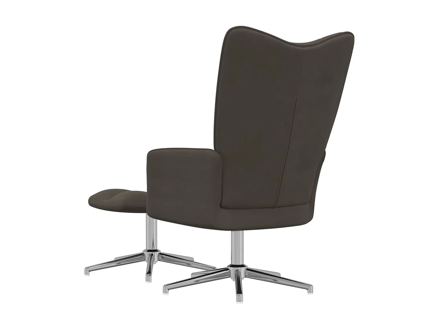 Relaxstoel met voetenbank fluweel donkergrijs NL840627