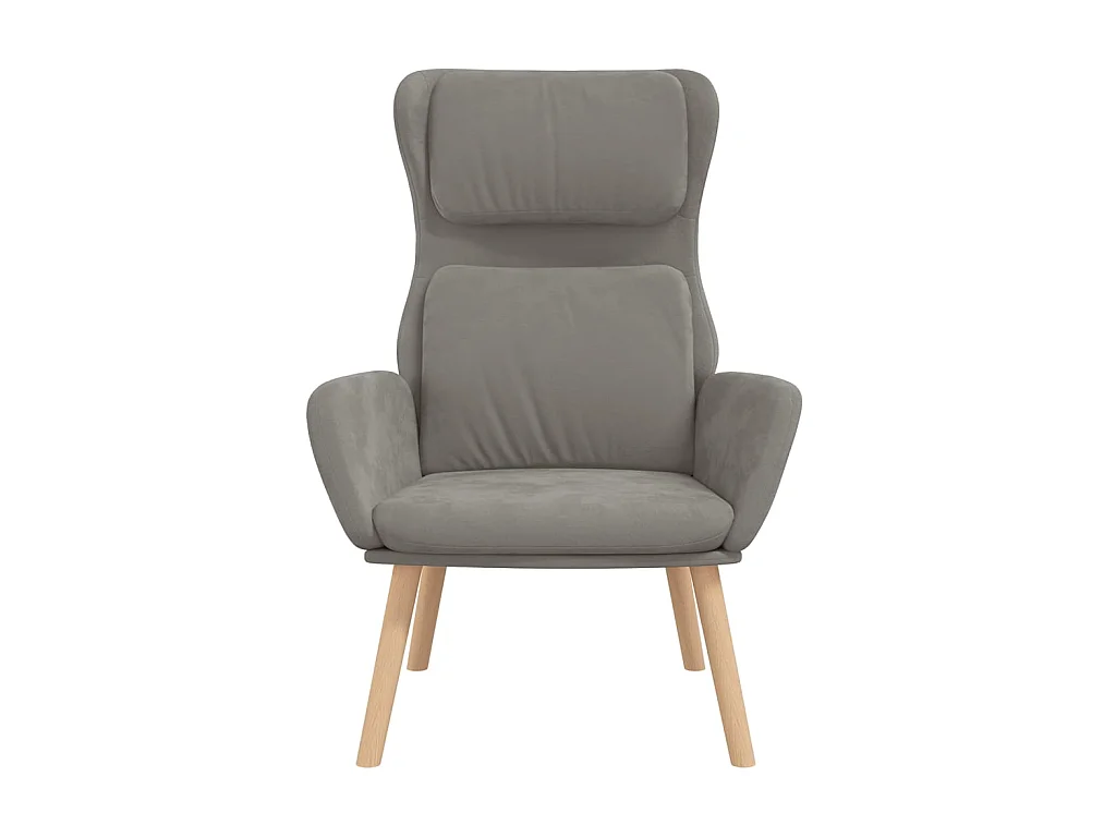 Relaxstoel fluweel lichtgrijs NL964295