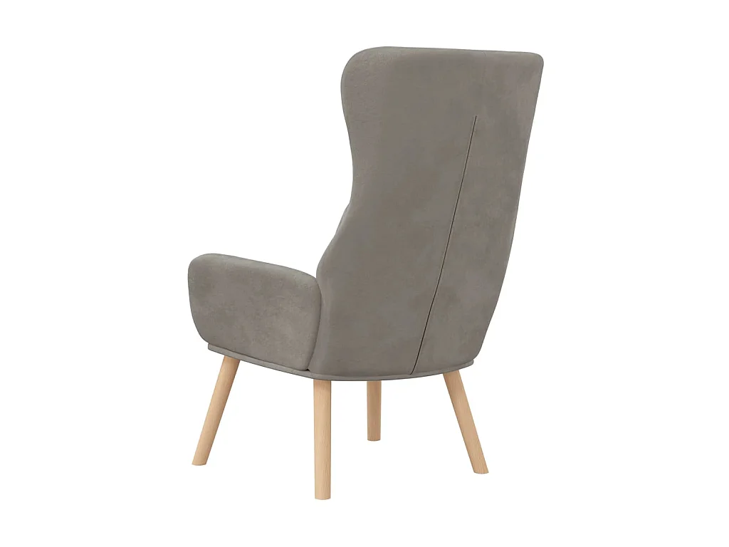 Relaxstoel fluweel lichtgrijs NL964295