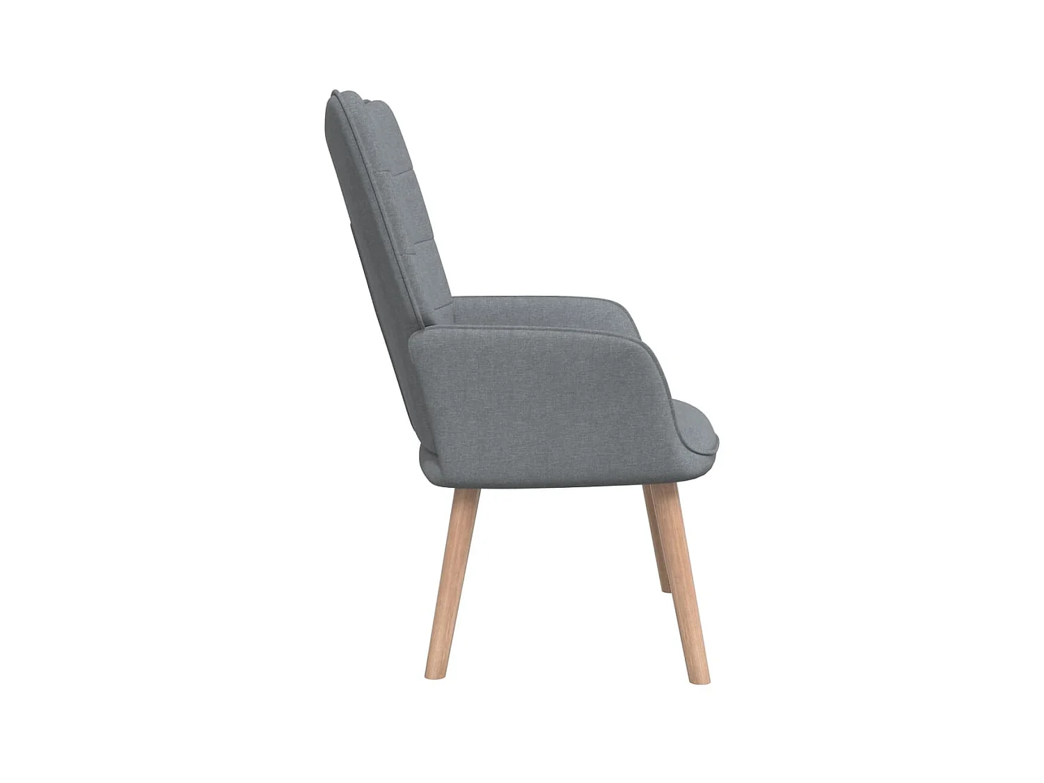 Relaxstoel met voetenbank stof lichtgrijs NL498643