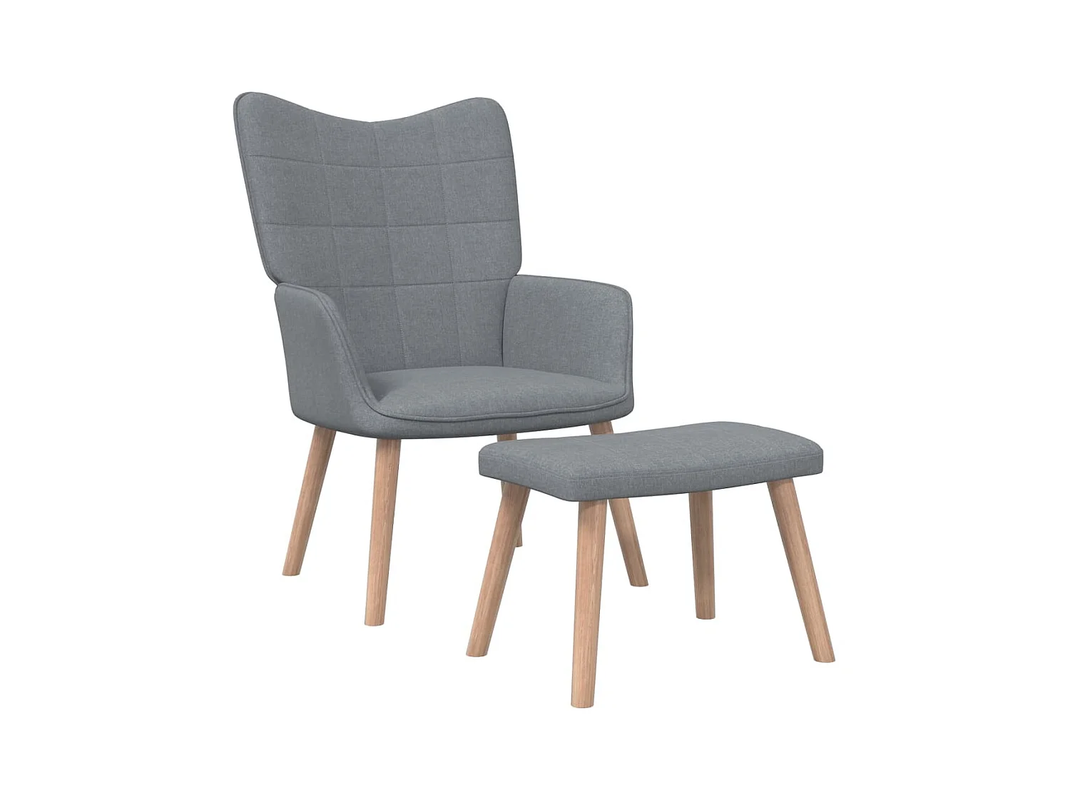 Chaise de relaxation avec tabouret Gris clair Tissu SEF43241