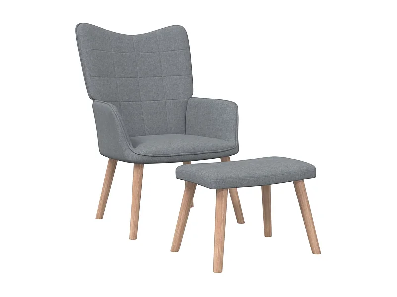 Chaise de relaxation avec tabouret Gris clair Tissu SEF43241