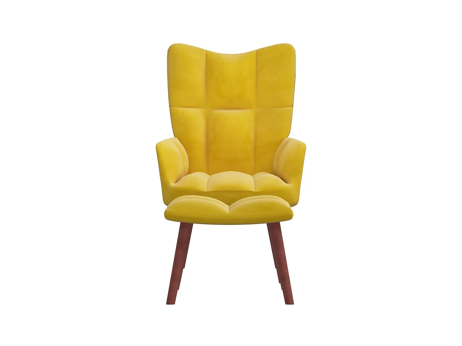 Chaise de relaxation avec repose-pied Jaune moutarde Velours SEF61026