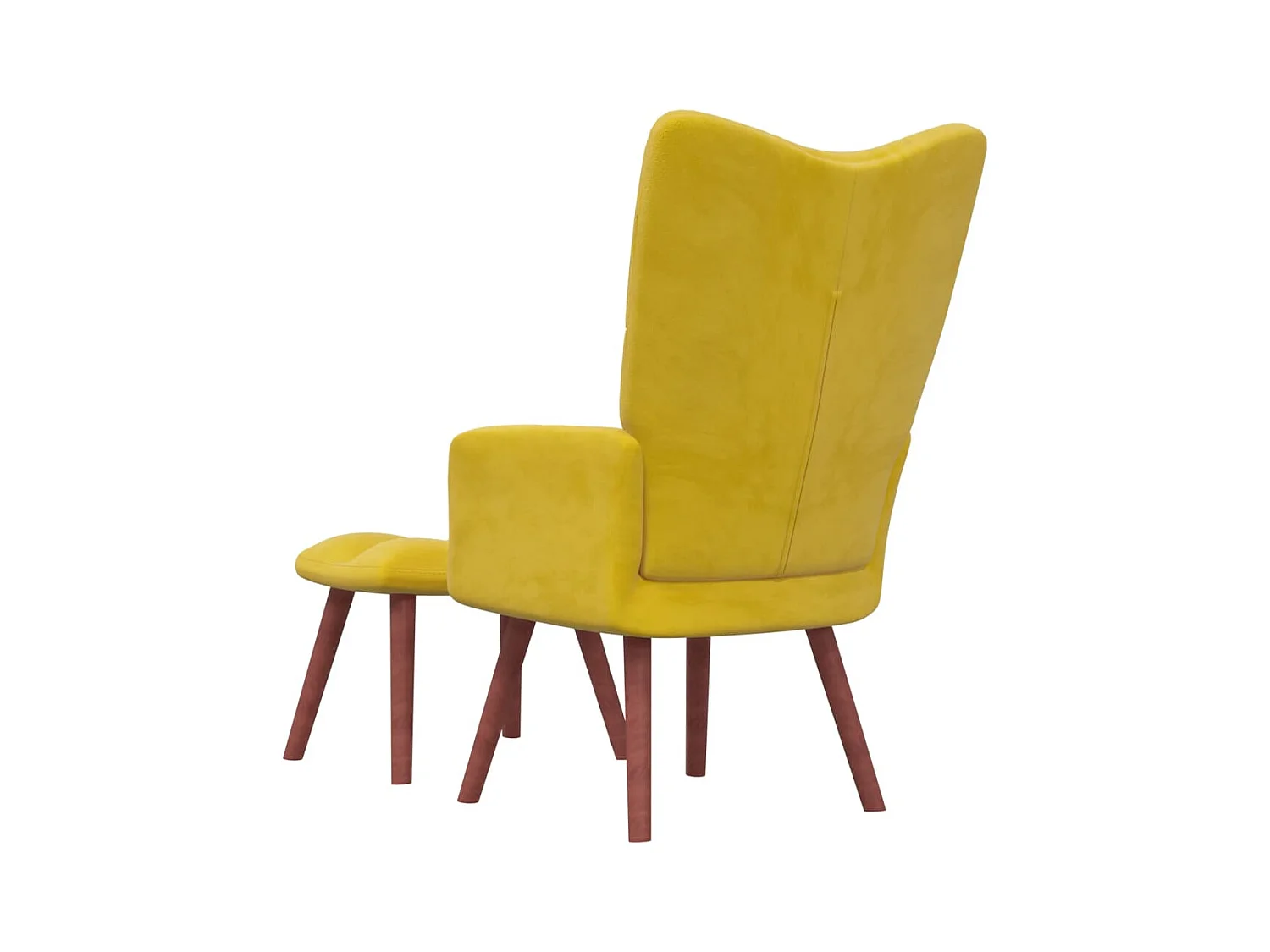 Chaise de relaxation avec repose-pied Jaune moutarde Velours SEF61026