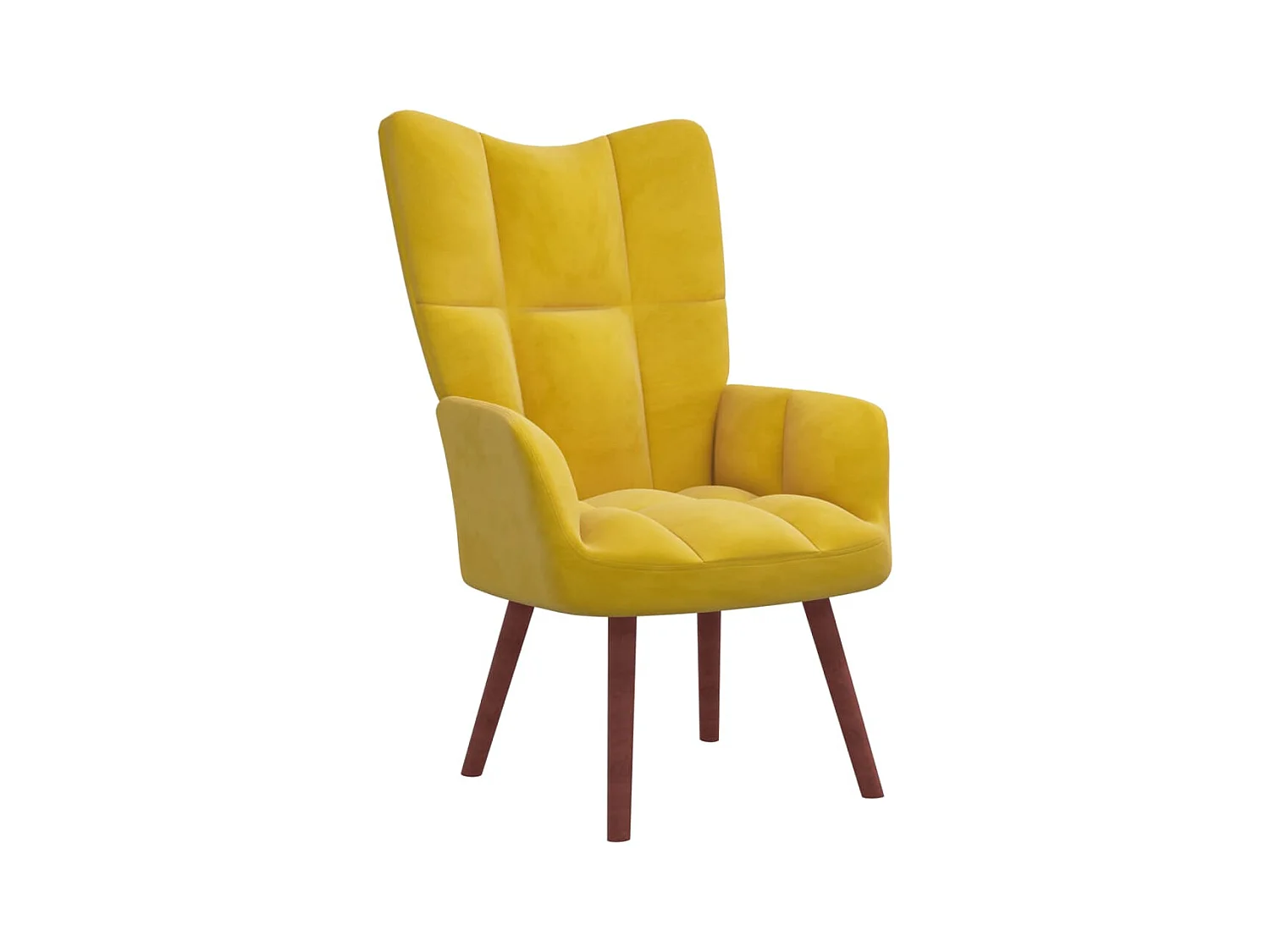 Chaise de relaxation avec repose-pied Jaune moutarde Velours SEF61026