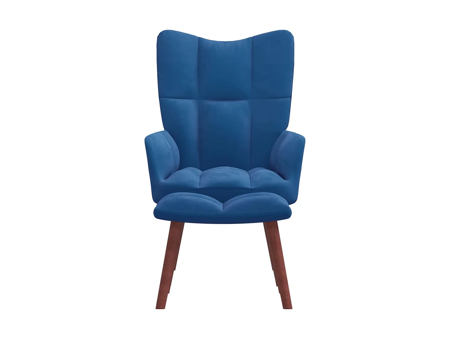 Sillón de relax con taburete terciopelo azul ES16242