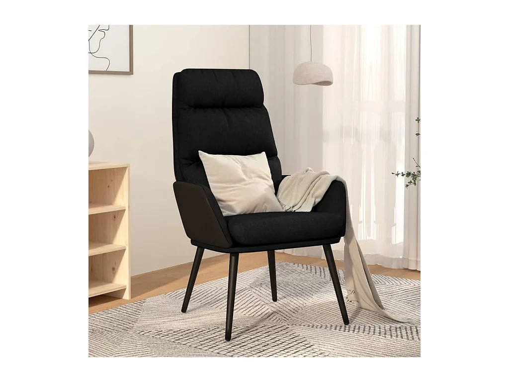 Chaise de relaxation Noir Tissu SEF82891
