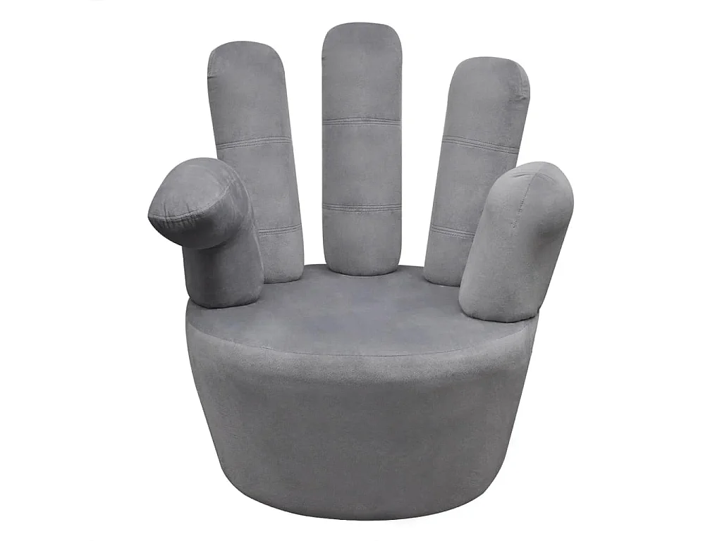 Chaise en forme de main Gris Velours SEF46081