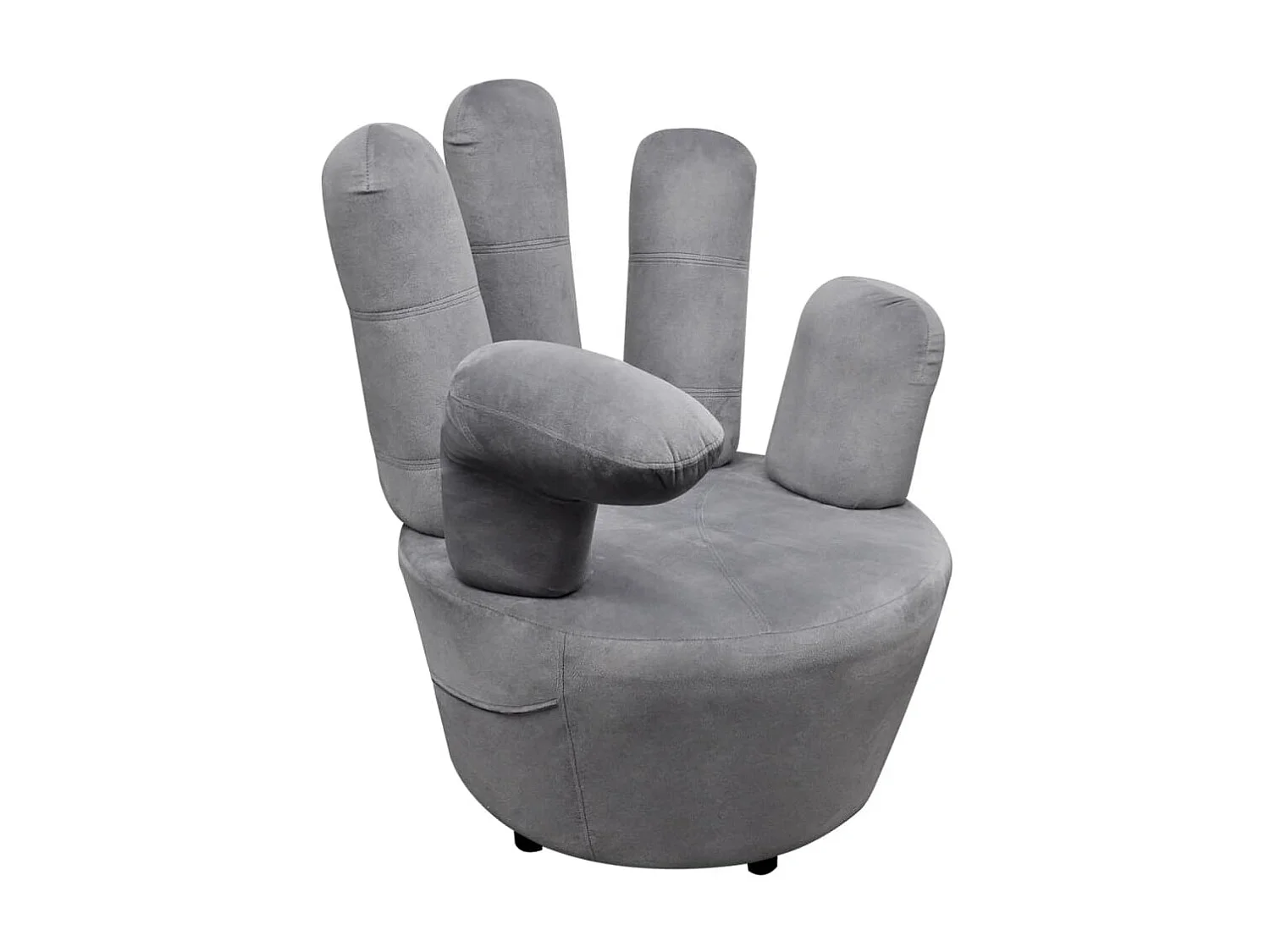 Chaise en forme de main Gris Velours SEF46081
