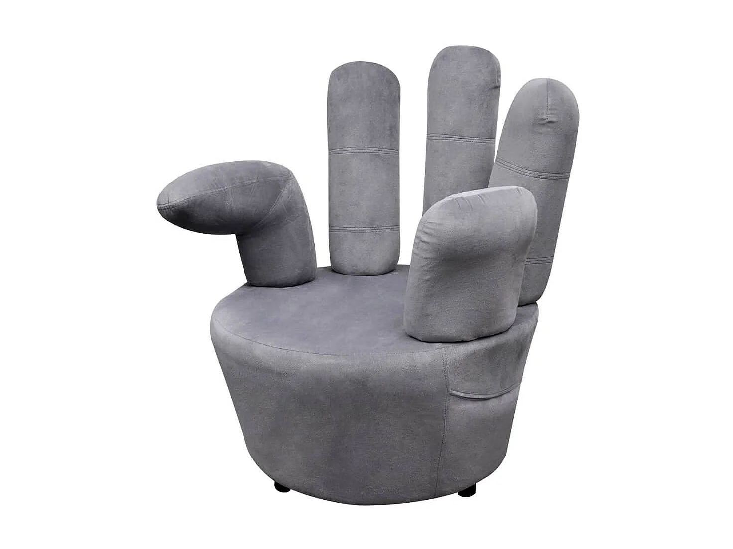 Chaise en forme de main Gris Velours SEF46081