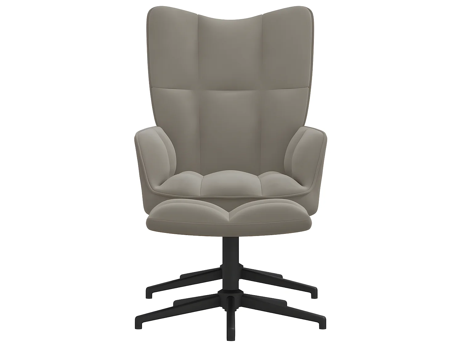 Chaise de relaxation avec repose-pied Gris clair Velours SEF14889