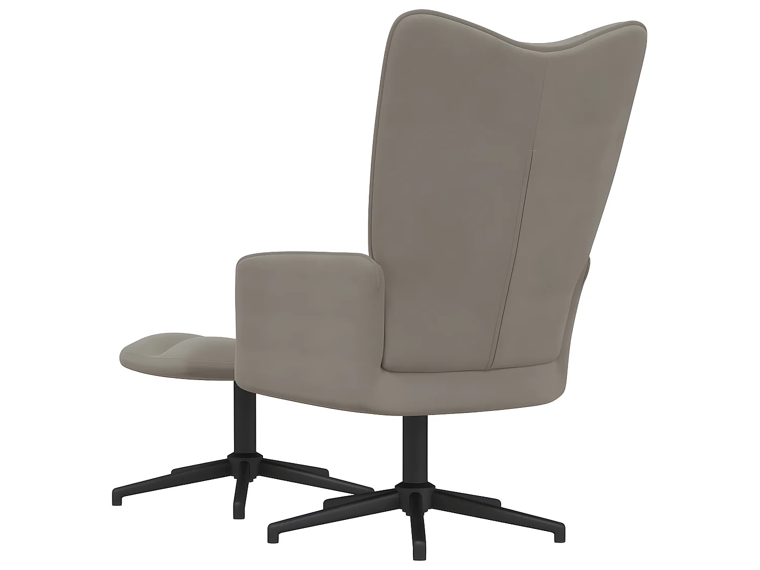 Relaxstoel met voetenbank fluweel lichtgrijs NL529959