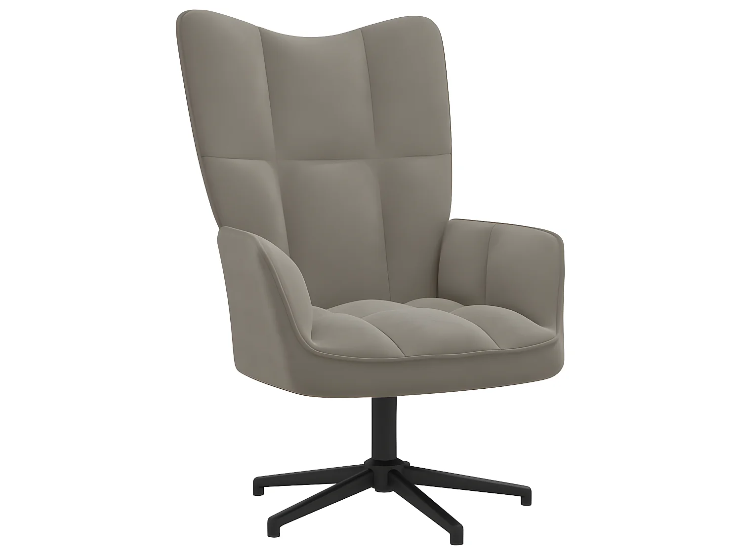 Relaxstoel met voetenbank fluweel lichtgrijs NL529959