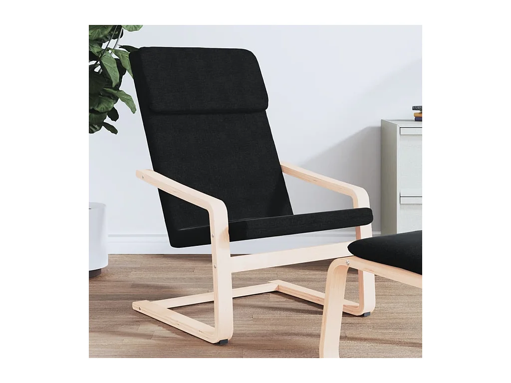Chaise de relaxation Noir Tissu SEF43859
